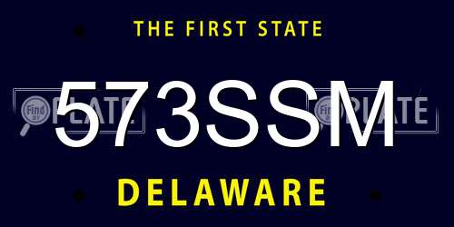 573SSM Delaware License Plate