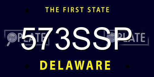 573SSP Delaware License Plate