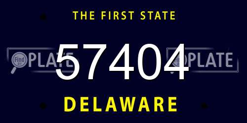 57404 Delaware License Plate