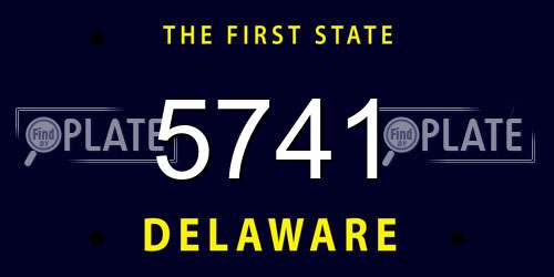 5741 Delaware License Plate