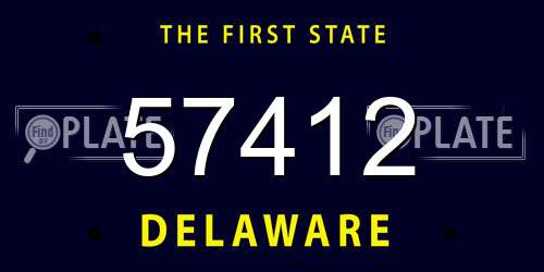 57412 Delaware License Plate
