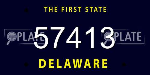 57413 Delaware License Plate