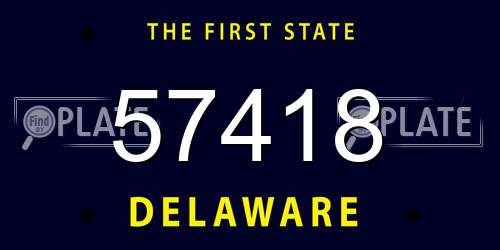 57418 Delaware License Plate