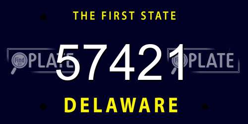 57421 Delaware License Plate