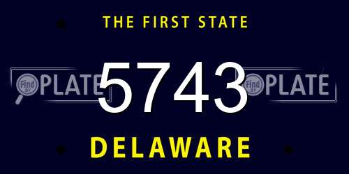 5743 Delaware License Plate