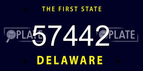 57442 Delaware License Plate