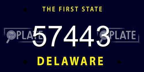57443 Delaware License Plate