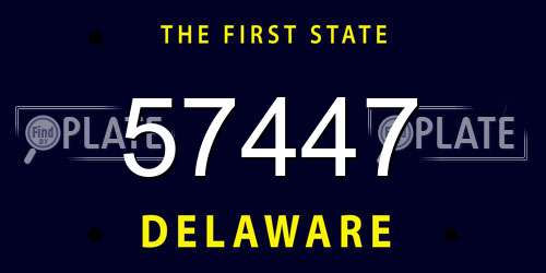 57447 Delaware License Plate