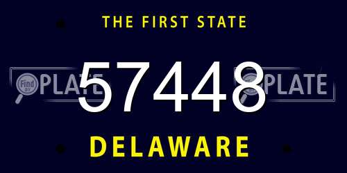 57448 Delaware License Plate