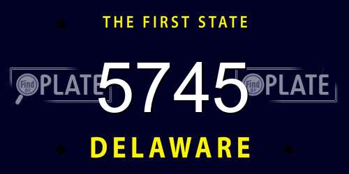 5745 Delaware License Plate