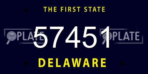 57451 Delaware License Plate