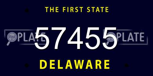 57455 Delaware License Plate