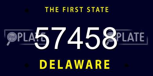 57458 Delaware License Plate