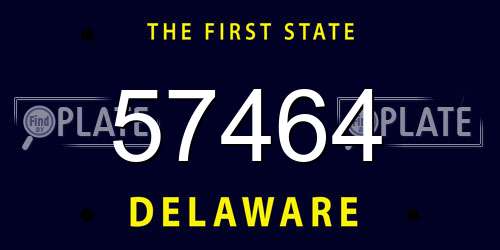 57464 Delaware License Plate