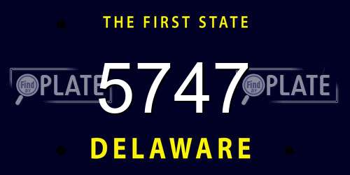 5747 Delaware License Plate