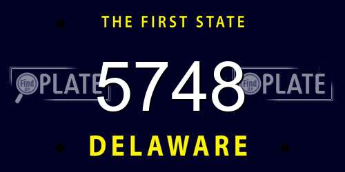 5748 Delaware License Plate