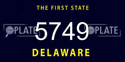 5749 Delaware License Plate