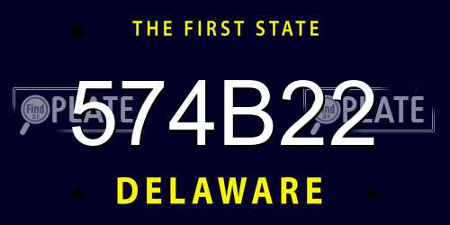 574B22 Delaware License Plate
