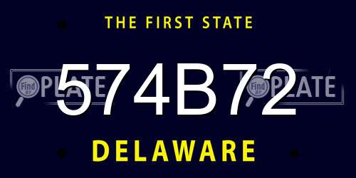 574B72 Delaware License Plate