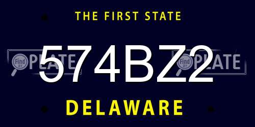 574BZ2 Delaware License Plate