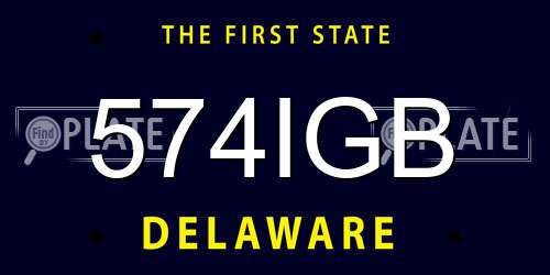 574IGB Delaware License Plate