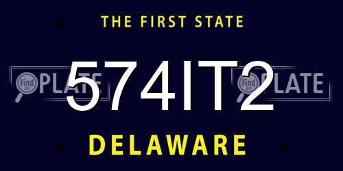 574IT2 Delaware License Plate