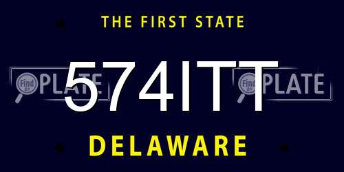 574ITT Delaware License Plate