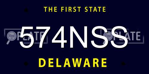 574NSS Delaware License Plate