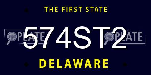 574ST2 Delaware License Plate