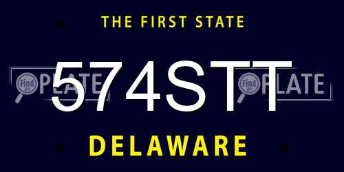 574STT Delaware License Plate