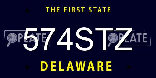 574STZ Delaware License Plate