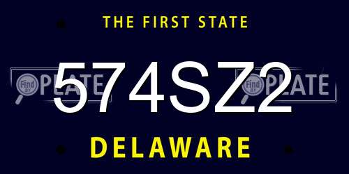 574SZ2 Delaware License Plate