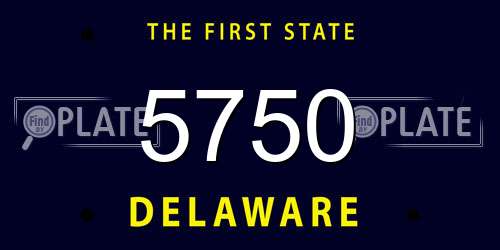 5750 Delaware License Plate