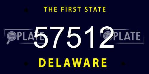 57512 Delaware License Plate