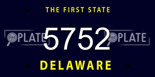 5752 Delaware License Plate