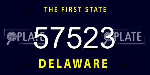 57523 Delaware License Plate