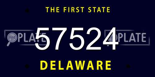 57524 Delaware License Plate