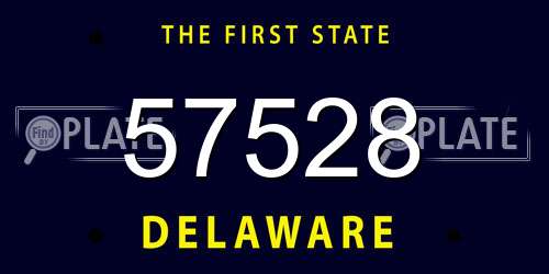 57528 Delaware License Plate