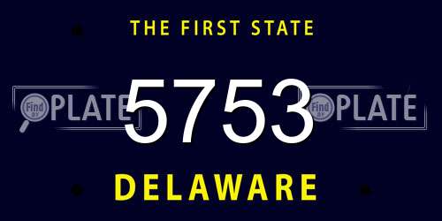 5753 Delaware License Plate