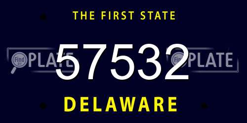 57532 Delaware License Plate