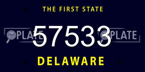 57533 Delaware License Plate