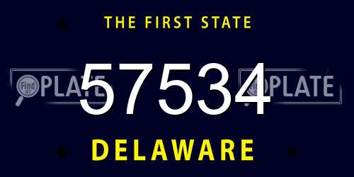 57534 Delaware License Plate
