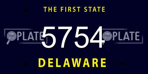 5754 Delaware License Plate