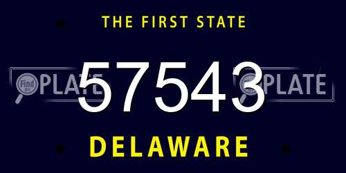 57543 Delaware License Plate