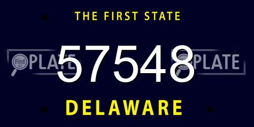 57548 Delaware License Plate