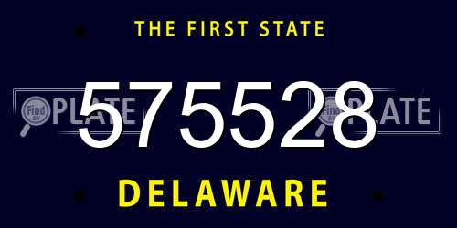575528 Delaware License Plate