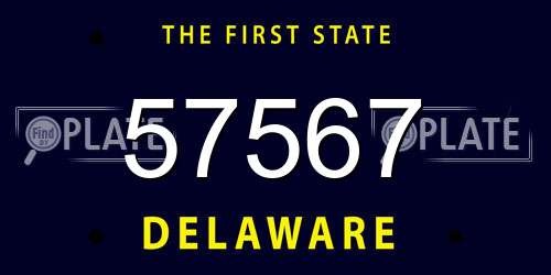57567 Delaware License Plate