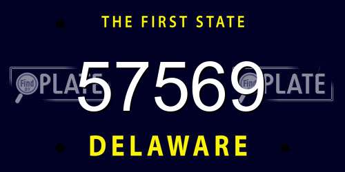 57569 Delaware License Plate