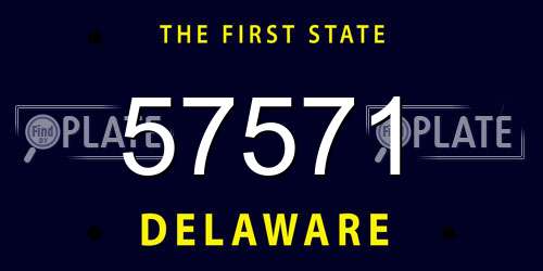 57571 Delaware License Plate