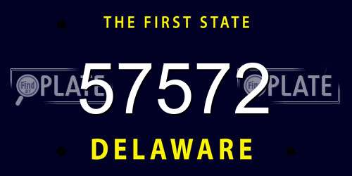 57572 Delaware License Plate